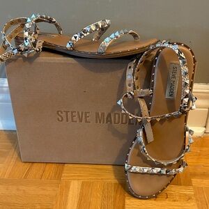 Steve Madden Brown Studded Sandals